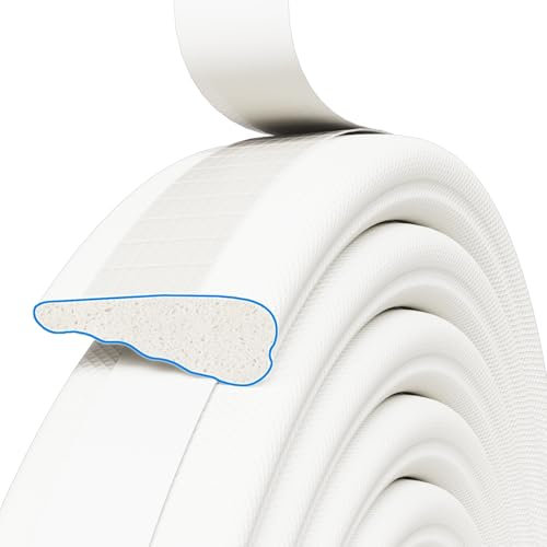 Draft Excluder for Doors and Windows,Draught Excluder Tape,Door Draft Excluder Tape Window Insulation Foam Seal Strip,Window Draft Excluder Door Soundproofing Sealing Weather Strip(White,5M×3 Roll)