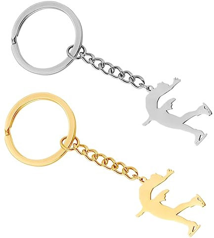 YARNOW 2stücke Schlittschuh-modellierung Schlüsselanhänger Aus Edelstahl Kreative Hängende Ornamente Für Schlüssel Tasche Rucksack Hängedekore Für Taschen Aus Taschendekoration