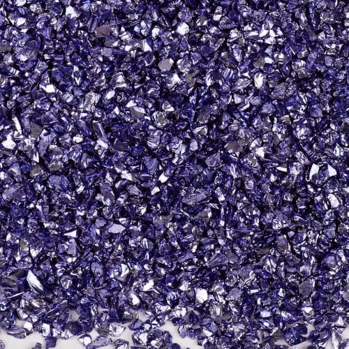 Anevous 100g Crushed Glass Chips, 1-2mm Unregelmäßiges Glitzer Glassplitter, Glitterglas Kies, Glasperlen zum Basteln für Nail Art Crafts DIY Vase Epoxidharz Schmuck Making Heimdekoration,Dunkelblau