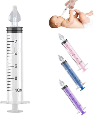 PLABBDPL Siringhe Lavaggio Nasale Neonato, Irrigatore Nasale,Oliva Nasale Bambini, Irrigazione Nasale Riutilizzabile Portatile Aspiratore Nasale 4 PCS 10 ml, 4 colori