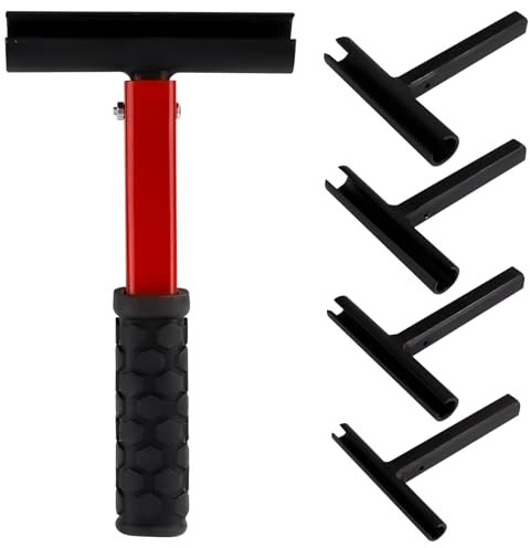 Tinoaly Classic Hinge Gap Adjusting Wrench Kit, 4 in 1 Door Hinge Repair Tool Set, Heavy Duty Painted Metal, Black, Red