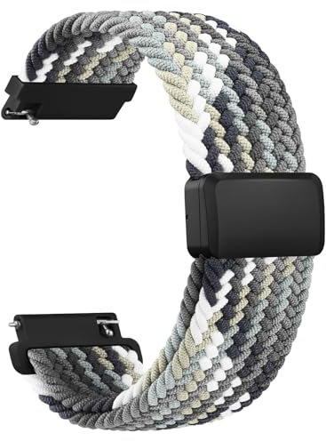 Vancle Nylon 20mm Uhrenarmband Damen Herren, Smartwatch Armband 20mm Sport Gewebtes Ersatzarmbänder mit Einstellbar Magnetverschluss und Schnellverschluss Armbänder für Damen Herren