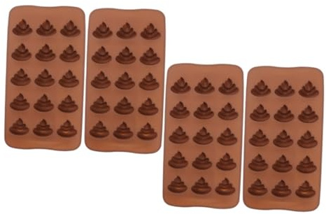 Garneck 4stücke Silikon-backformen Für Süßigkeiten Runde Lustige Kackhaufen-formen Wiederverwendbar Für Schokolade Pudding Fondant Backen Und Diy-kunsthandwerk