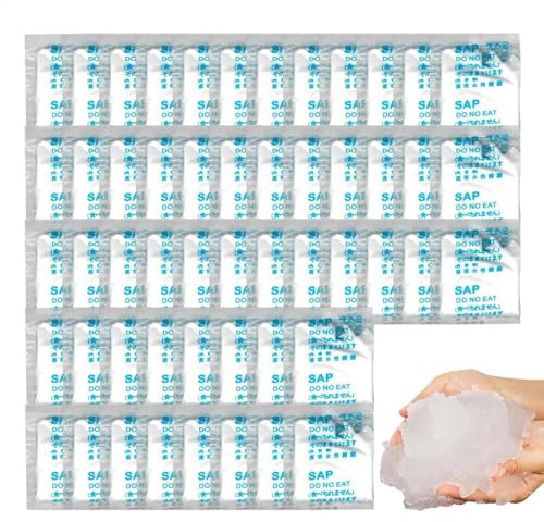 Lot de 50 gels absorbants pour Toilettes en Poudre, Gel Absorbant l'urine, Gel pour Toilettes Portables, Sac à Urine Coagulant pour Camping, pêche, Voyage