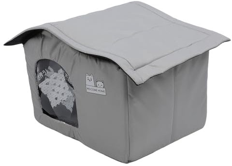 Ejoyous Cat Cooling House, Temperature Locking Aluminum Foil Interior Foldable Summer Pet Cooling House with Ice Pack for Cats Dogs for Outdoor Indoor (M size)