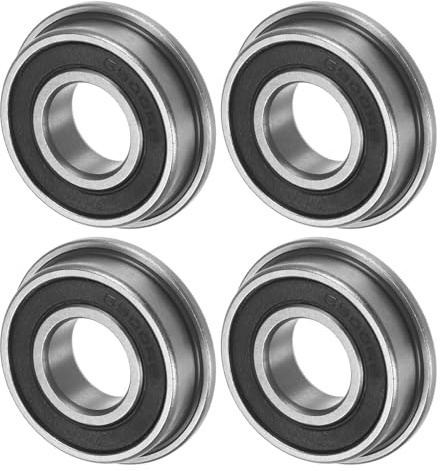 M METERXITY 4-Pack Flanged Ball Bearing F6900-2RS 10x22x6mm | Double Rubber Shielded, Chrome Steel GCr15, for Wheelbarrow, Printer, Fax Machines, Power Tools