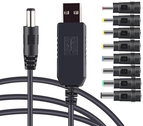 THINCAN Cable convertidor USB a 5 V 9 V 12 V USB hasta 8 unidades para router fan LAUPNE WiFI cargador conector