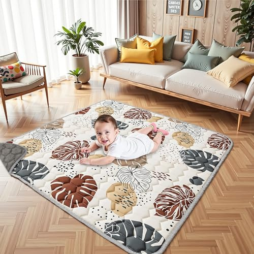 Krabbeldecke für Baby Verdickte Spielmatte: Krabbelmatte Baby Faltbar - Anti Rutsch Matte Maschinenwaschbare - Faltbar Play Mat für Laufgitter (110 * 110cm)