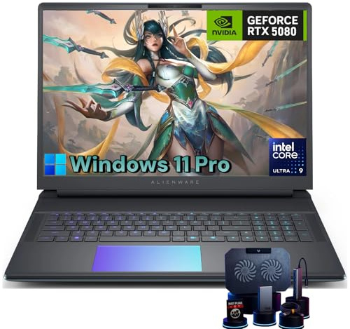Alienware Ordinateur portable de jeu 18 Area-51 – Écran QHD+ de 18 po 300 Hz 3 ms, Intel Ultra 9 275HX, NVIDIA RTX 5080 16 Go GDDR7, 64 Go DDR5, 2 To SSD, clavier rétroéclairé RVB, Windows 11 Pro
