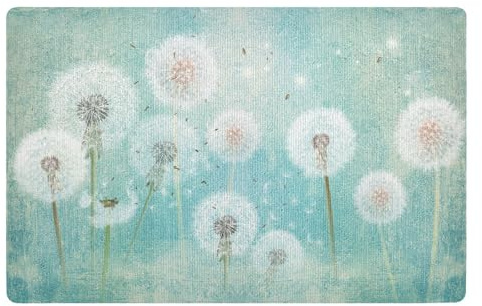 Pusteblume Türkis Fußmatte Haustürmatte rutschfeste Schmutzfangmatten für Eingang, Innen, Küche, 50 x 80 cm