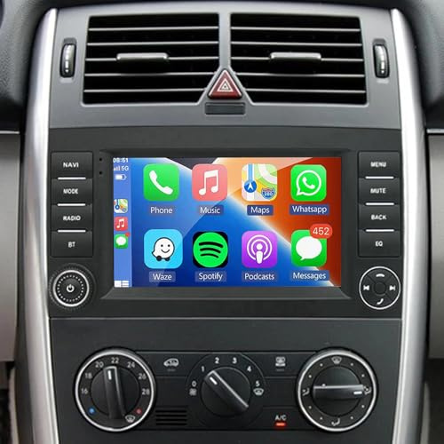 9 pulgadas Android radio 2 Din para Mercedes B200 2004-2012 Vito Sprinter inalámbrico Carplay Android, 2+32G pantalla táctil con navegación GPS Radios coche Bluetooth WiFi FM RDS Radio cámara de