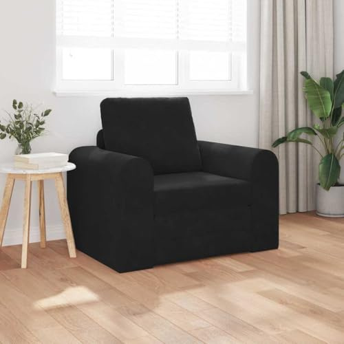 Teenpull Schlafsofa Schwarz 98 x 71 x 83 cm, Samt, modernes Boden-Sofa-Bett, vielseitige Schlafcouch für kleine Räume, Wohnzimmer, Gästezimmer, langlebig, 130 kg Tragkraft