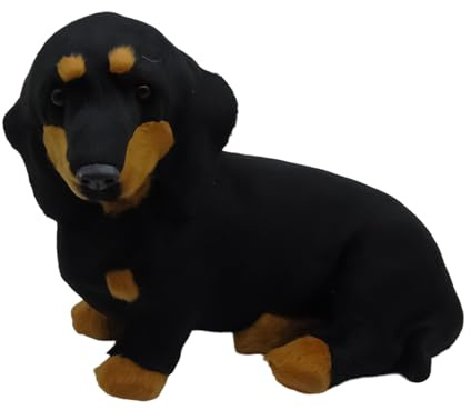 Dachshund - de peluche para perro salchicha, suave y tierno, marrón oscuro, peluche realista para cachorros, diseño lindo y realista, para niños, adolescentes, mujeres, hombres y amantes de