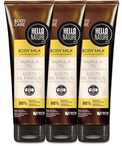 P-Beauty Naturkosmetik Body Milk Lotion mit BIO Marula Öl - Körpermilch & Bodylotion gegen trockene Haut - Feuchtigkeitspflege mit Marulaöl - vegane Hautpflege ohne Silikone & Parabene (3x250ml)