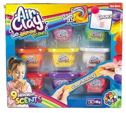 Toi-Toys Knete Set Creamy Clay superweich mit Duft 9 Töpfe.