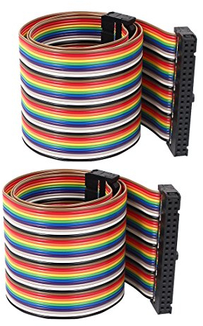sourcing map 2Stk 50cm 40Pin 40Weg F/F Verbinder IDC Flachbandkabel Flachkabel Jumper Kabel DE de