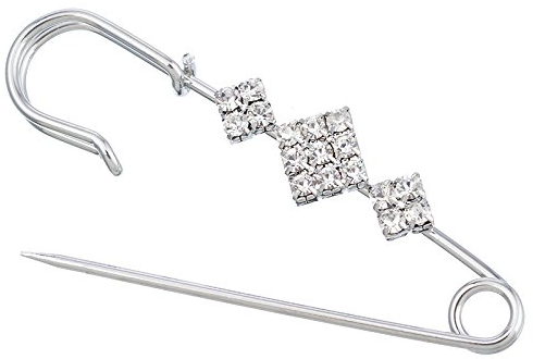 HOUSWEETY 1 Fibule Broche Epingle a Nourrice Cristal Losange Simple Vetement Echarpe