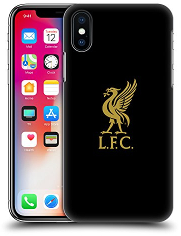 Head Case Designs Officially Licensed Liverpool Football Club Gold Logo On Black Liver Bird Hard Back Case Compatible With Apple iPhone X/iPhone XS