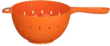 Premier Housewares Orange Plastic Colander Strainer With Handle Ideal For Washing And Draining Vegetables Pasta Food Strainer With Holes W28 x D15 x H9cm
