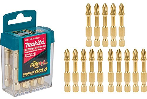 Makita B-60523 Impact Gold #2 Phillips 2″ Power Bit, 15/Pk