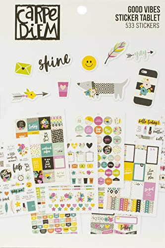 Simple Stories Carpe Diem A5 Planner Sticker Tablet-Good Vibes, 533/Pkg
