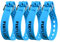 Fixplus-Strap 4er-Pack - Zurrgurt zum Sichern, Befestigen, Bündeln und Festzurren, aus Spezialkunststoff mit Aluminiumschnalle 35cm x 2,4cm (blau)