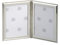 H.Bauer jun. kleiner klappbarer versilberter Doppel-Bilderrahmen mit Fadenoptik - für 2 Foto 5x8 cm