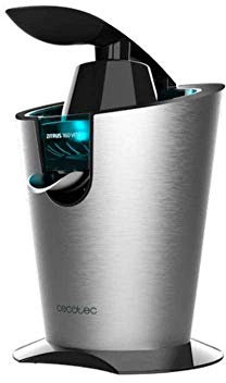Cecotec Zitrus 160 Vita Inox - Filtro elettrico per spremiagrumi in acciaio inox e 2 coni staccabili, sistema di estrazione continua, potenza 160 W, colore: argento