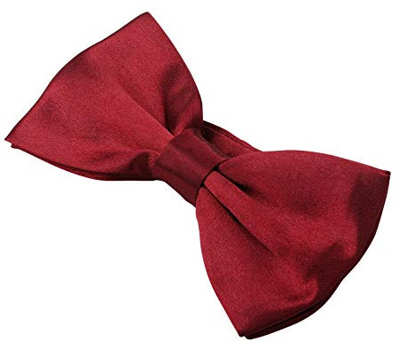 Herren-Fliege für Hochzeit, Party, einfarbig, verstellbare Smoking-Fliege, edle Seide, vorgebunden, formelle Fliegen Gr. onesize, dunkelrot