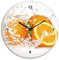 ARTLAND Wanddeko Wanduhr ohne Tickgeräusche Glas Funkuhr Ø 30 cm Rund Lautlos Obst Früchte Orange im Wasser Frucht Modern Food T5UI