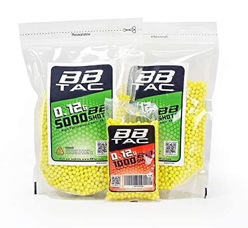 BBTac Airsoft BBS .12g 11,000 Rounds 6mm for Airsoft Guns BB Pellets Ammo 0.12 gram Light Weight Polished Accurate