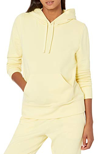 Amazon Essentials Sweat à Capuche en Polaire Coupe Standard (Disponible en Grande Taille) Femme, Jaune Clair, M