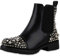 SCARPE VITA Damen Stiefeletten Chelsea Boots Blockabsatz Profilsohle Nieten Strass Leder-Optik Schuhe 197093 Schwarz Black Black 36