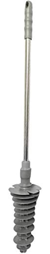 Long Handle Toilet Plunger Flexible Head Toilet Plunger Piston Toilet Cleaner for WC Floor Drains Bathrooms (Gray)