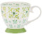 KASANOVA Tazza tè decoro verde in New Bone China, 450 ml verde Tavola,Tè e caffè