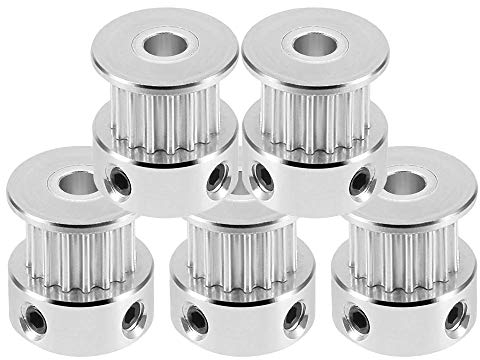 Saipor 5 Stück GT2 Zahnscheibe 16 Zähne Bohrung 5mm Aluminium GT2 Riemenscheibe 3D-Druckerteile für 3D Drucker Reprap 6mm Breite Zahnriemen