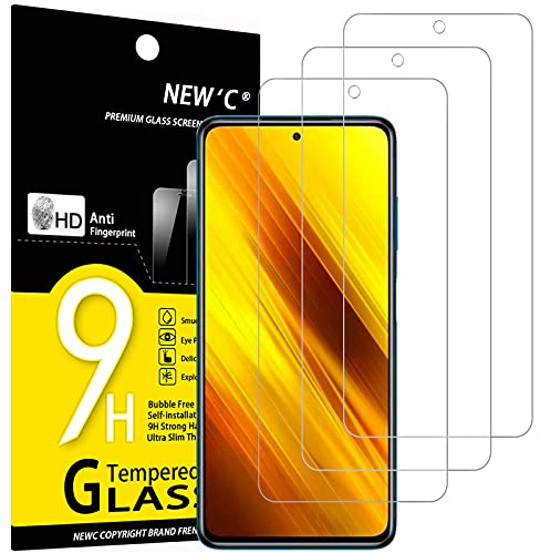 NEW'C Lot de 3, Verre Trempé pour Xiaomi Poco X3 / Poco X3 Pro/Poco X3 NFC, Film Protection écran efficace contre les Rayures - Ultra Résistant (0,33mm HD Ultra Transparent) Dureté 9H Glass