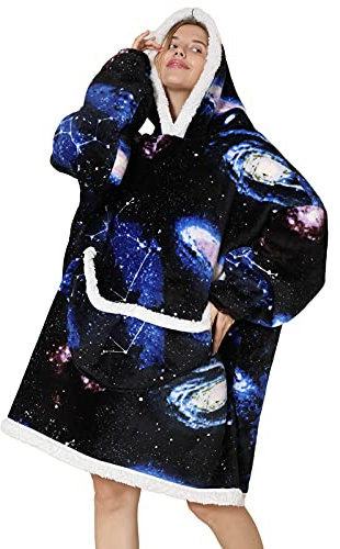 Oversized Blanket Hoodie - Sherpa Fleece Wearable Blanket for Unisex Adult Women Men, Fluffy Giant Comfortable Hooded Sweatshirt