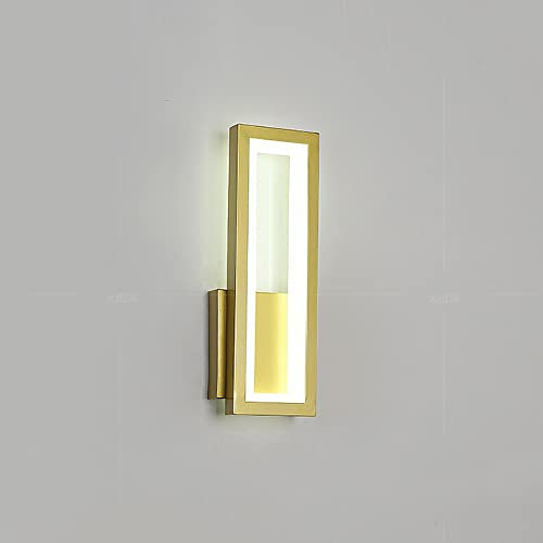 Jadssox LED Quadratische Wandleuchte Nordic Sconce Gold Metall Wandleuchte, 10W Indoor Wandleuchten Lichter Für Schlafzimmer Nachttisch TV Hintergrund Wohnzimmer Deco Lineare Wandleuchte