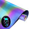 Reflektierend Regenbogen Plotterfolie Textil 30.5cm x 214cm Holografische Htv Vinylfolie Plotter Flexfolie für Cricut und Silhouette Cameo Textilien Transferfolie zum Aufbügeln für DIY T-Shirt, Stoffe