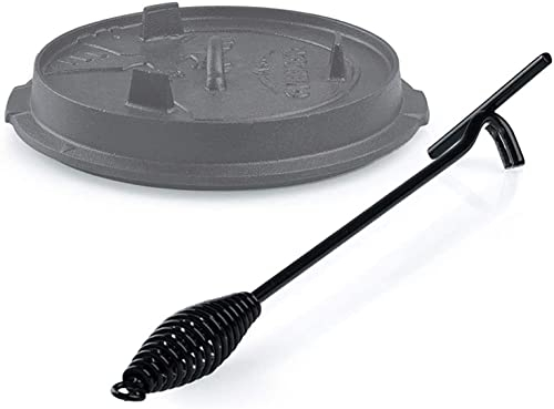 LNJ Dutch Ofen Deckelheber Griffhaken - Feuertopf Deckelheber 26cm - Gusseisen T- Stangen BBQ Deckelheber - Dutch Oven Zubehör Für BBQ, Feuertöpfe, Grill, Kochtopf, Camping, Gusseisen Töpfe