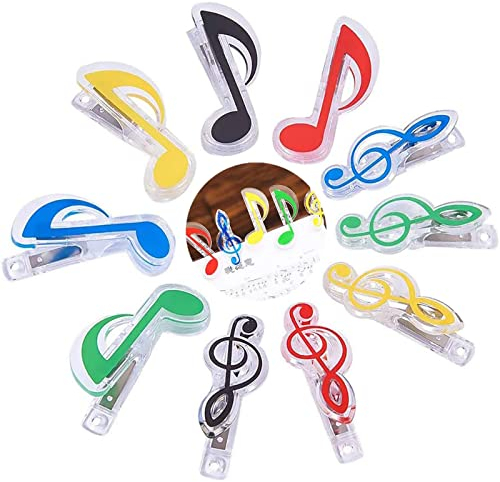 Generic CNGH Dekorative, 10 Pcs Klammern, Notenklammern Musik, Noten Buch Seite Clip,Wäscheklammern Plastik,Music, Kunststoff