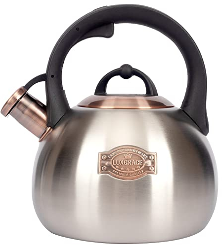 3.1 Quart Teal Whistling Tea Kettle for Stove Top, Food Grade Stainless Steel