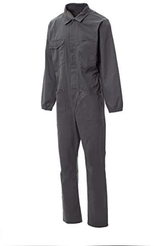 Tuta Lavoro Taglie Forti Uomo Cotone Sanforizzato Meccanico Fino 6XL Alta Resistenza (5XL, GRIGIO)