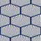ReWallpaper Papier Peint Géométrique Bleu et Beige avec Rayure Hexagone 44.5CM X 3M Papier Peint Adhesif Déco Gallérie Salon Chambre Moderne Douche Etagère Placard Tiroir En Classe Pas Cher