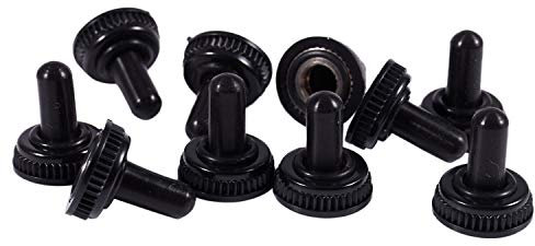 10 x Deckel aus Gummi, wasserdicht, schwarz, Durchmesser 6 mm, Kippschalter