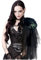keland Maleficent Kostüm Accessoire Gothic Unregelmäßig Tüll Feder Schulterstück Epauletten Shrug für Cosplay (Schwarz-002)