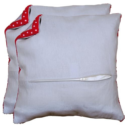 Vervaco Cushion Back with Zipper: Grey: Set of 2