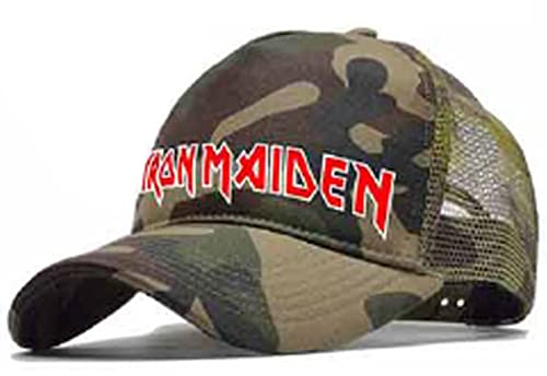 Global Merchandising Services Iron Maiden Logo Camo Trucker Hat, Mehrfarbig/Meereswellen (Ocean Tides), Einheitsgr��e