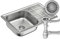 QUADRON fregadero de un seno Fregadero moderno de acero inoxidable | tamaño 50 cm Color: Satin | LOUIS Fregadero de cocina | Desagüe incluido | Fregadero encaja en un mueble de al menos 50 cm